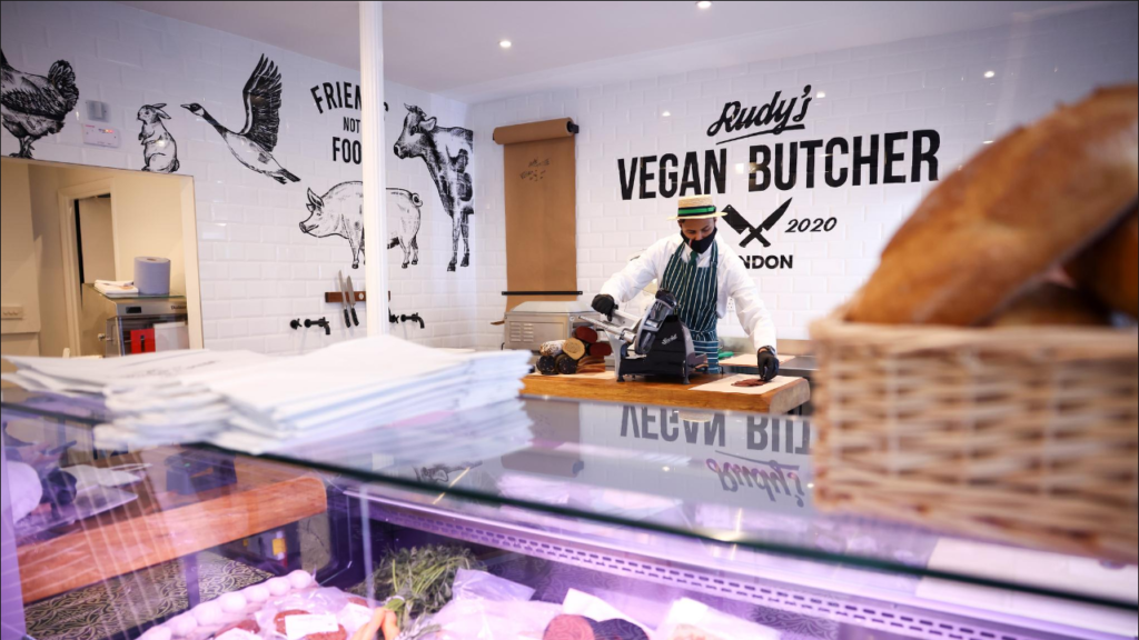 Les bouchers à Londres: rudys vegan butcher