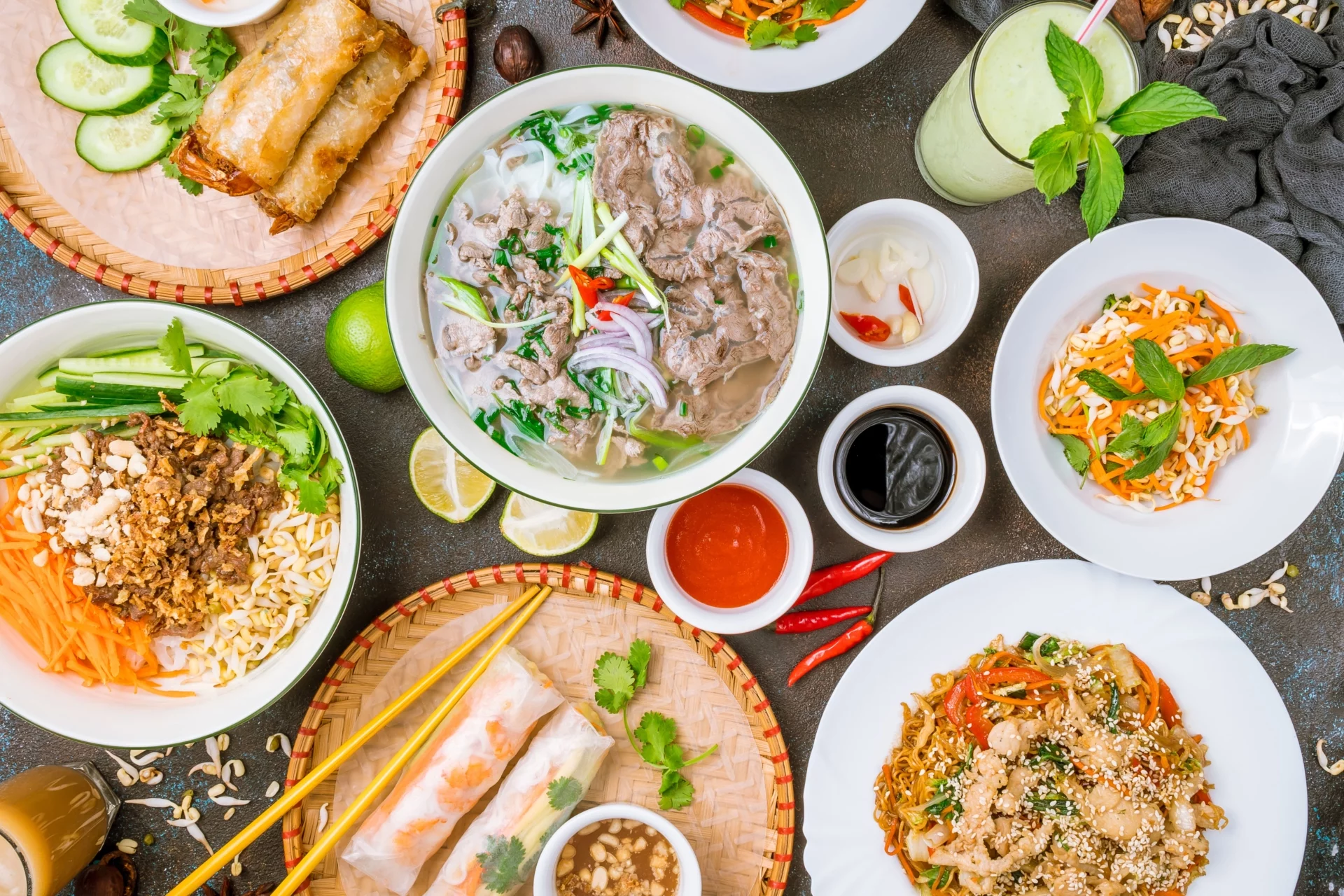 Les meilleurs restaurants vietnamiens à Londres: différents plats vietnamiens